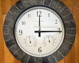 AcuRite Faux Slate Indoor/Outdoor Wall Clock