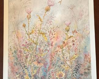 Ruby Payton Floral Hummingbird Watercolor Print