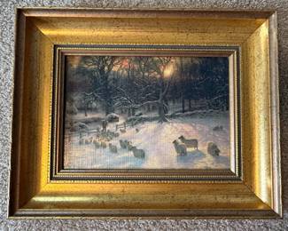 Winter Landscape with Sheep Oil Painting Style