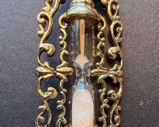 Gold Tone Filigree Hourglass Pendant