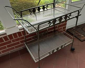Woodard Style Wrought Iron Serving Cart