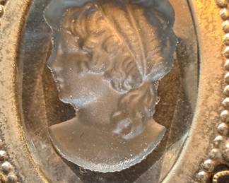 Whiting & Davis Glass Intaglio Cameo Pendant