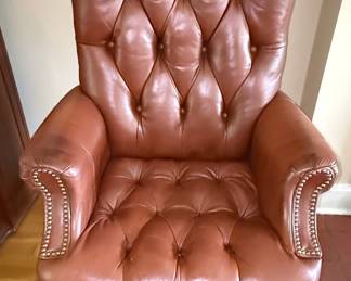 Chesterfield Style Tufted Leather Executive Chair