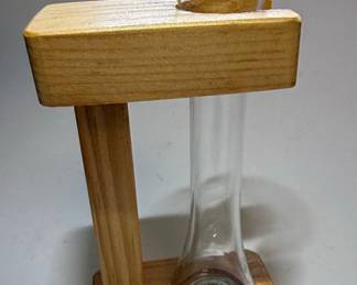 Wooden Bud Vase with Glass Test Tube