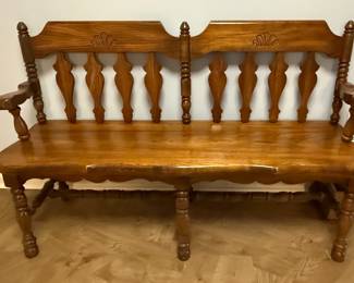 Vintage Cushman Colonial Eagle Back Settee Bench