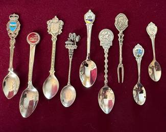Assorted Souvenir Spoons Collection - 8 Pieces