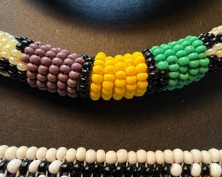 Zulu Style Beaded Necklace and Bracelet Set