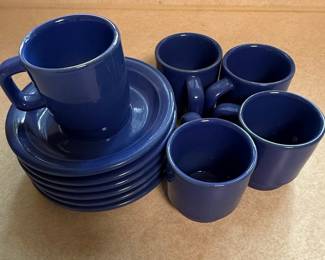 Homer Laughlin Fiesta Cobalt Blue Espresso Cup & Saucer Set