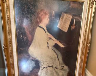Renoir Style Young Girls at the Piano Framed Print