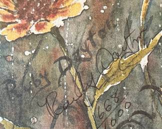 Ruby Payton Floral Hummingbird Watercolor Print