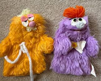 1977 Russ Berrie Enzio and Peabody Hand Puppets