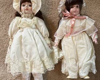 Victorian Style Porcelain Doll Pair