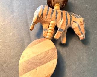Hand-Carved Safari Animal Wood Bead Necklace
