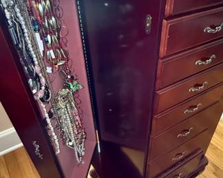 Traditional Jewelry Armoire with Mirror