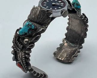 Native American Sterling Silver Watch Cuff