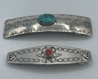 Native American Sterling Silver Barettes