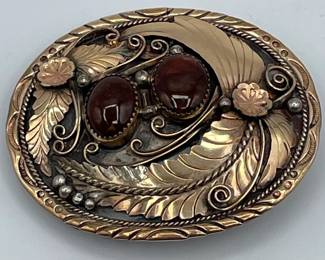 Native American Sterling Silver Jewelry Gold Overlay