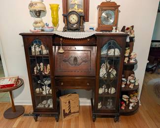 Antique Secretary and Display Cabinet