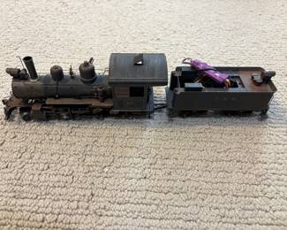 LOT 32 A Brass and Metal Narrow Gauge Possibly Bachman Spectrum Steam Locomotive and Tender. Starting Bid $110.00