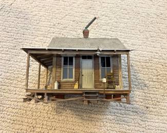 LOT 106. A Hand Constructed HO Scale Model Cabin. Starting Bid $75.00
