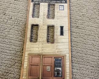 LOT 60. A Hand Constructed HO Scale Building Facade for Imported Spices. Starting Bid 25.00