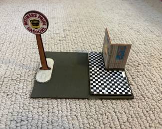 LOT 121 A Hand Constructed HO Scale Model Incomplete Gas Station. Starting Bid $20.00