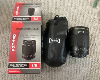 Lot 24 An Opteka 500MM Mirro Lens with Original Packing and Sleeve. Starting BID $ 25.00