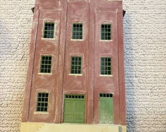 LOT 101. A Hand Constructed HO Scale Model Brick Factory Facade. Starting Bid $45.00
