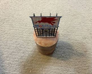 LOT 37. Hand Constructed Scale Model. Mobil Gas Watertank and Pump House. Starting Bid $75.00
