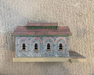 LOT 109. A Hand Constructed HO Scale Model Stone Train Station with Platform.. Starting Bid $65.00