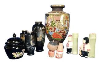Asian Decor Enameled  Gold Gilded