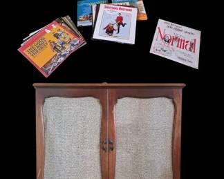 1958 Philco Model F1803 Console Stereo  MCM Cabinet with Large Record Collection  Manual