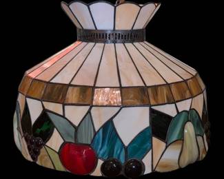 Vintage 16 TiffanyStyle Stained Glass 3D Fruit Harvest Pendant Lamp...Raised 3D Detail