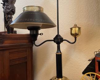 Vintage toleware lamp