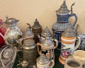 German Steins - some have images inside