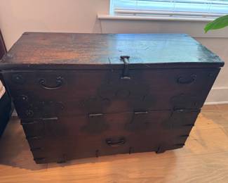 #28 - $200 - Antique Chinese small chest 30Wx23Hx12D fabulous hinges