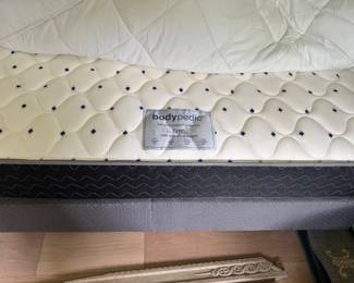 #45 - Queen size mattress bodypedic firm with boxspring (guest room mattress barely slept on)