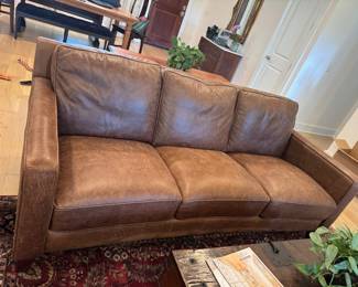#31 - $600 - Brown Leather sofa as is -84"Lx39"Dx35"H