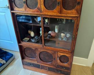 #1 - $500 - Tansu retro with glass doors 30Wx47Hx13D