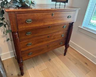 #29 - $450 - Antique American chest drawers with fluted front columns 44Wx42Hx20D
