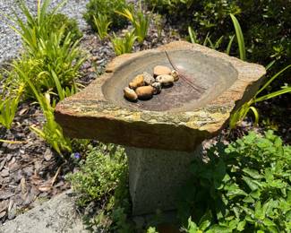 #12 - $175 - Bird bath from New Hampshire stone