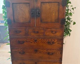 #40 - $550 - Tansu tall chest - 3 parts - 63"Hx36"Wx20"D