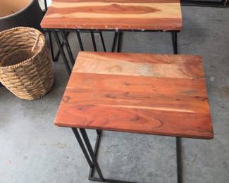 #48 - $70 -set of two nesting tables wood top