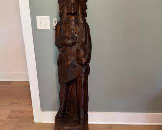 #37 - $1100 - Vintage Indian carved statue 12"Wx59"H