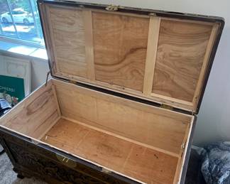Carved Camphor Wood "Dragon" Chest