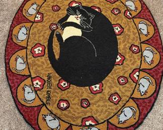 Warren Kimble "Cat Nap" Hooked Rug