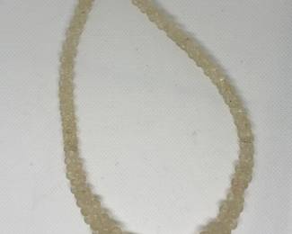 Double Strand Faceted Lemon Quartz Necklace with Silver Clasp