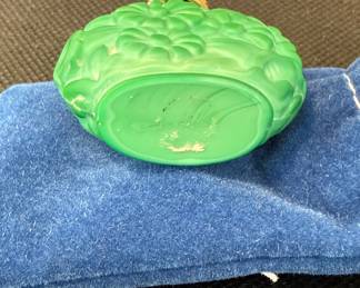 Art Deco Malachite Glass Perfume Bottle