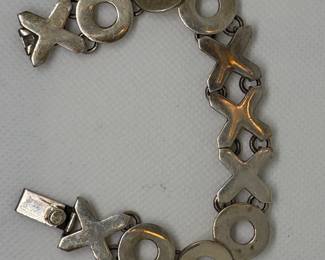Sterling Silver "XOXO" Link Bracelet - Taxco