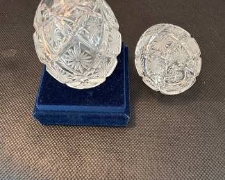 Cut Crystal Egg Paperweights - Signed "Fabergé" 2015